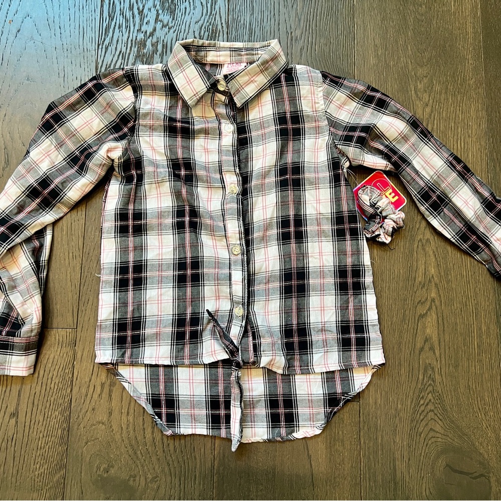 Girls Real Love New plaid top scrunchie large